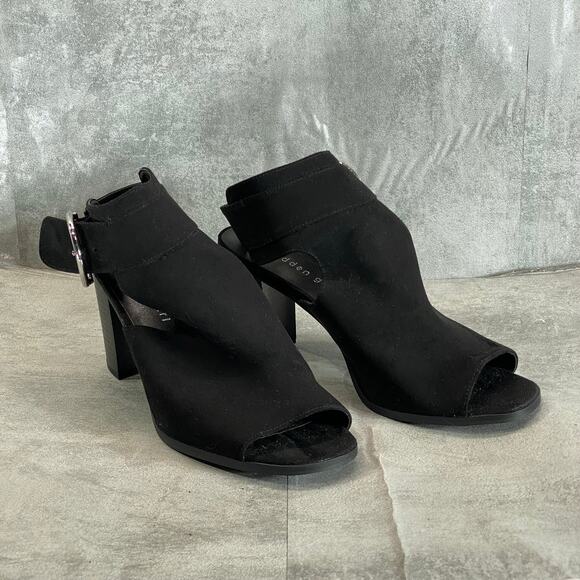 MADDEN GIRL Women's Black Darlynn City Peep-Toe Block-Heel Sandals SZ 8.5 - Picture 4 of 9